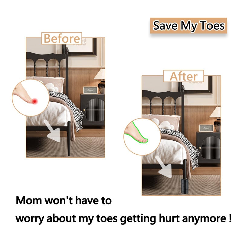Jayen 8 Pcs Bed Frame Toe Protectors, Non-Adhesive Bed Frame Leg Covers for Toe Savers, Toe Cushion for Any Furniture Leg - Prevents Toe Injuries from Hitting Hard Furniture Legs - Image 3